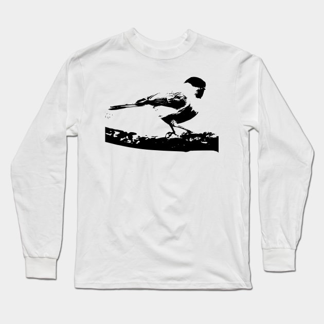 Monochrome cute bird Long Sleeve T-Shirt by rayrayray90